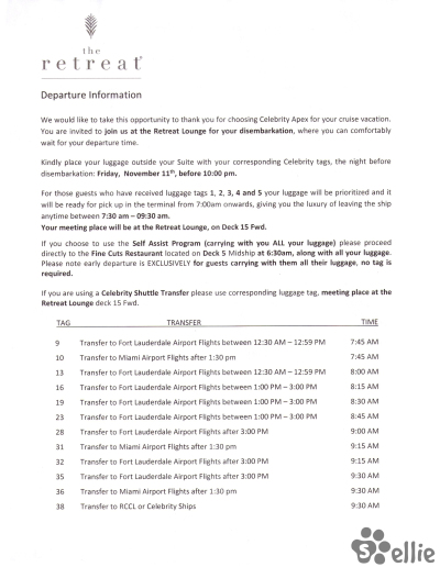 Departure Information