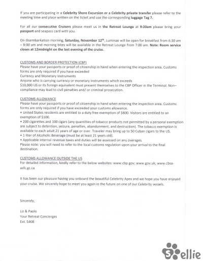 Departure Information